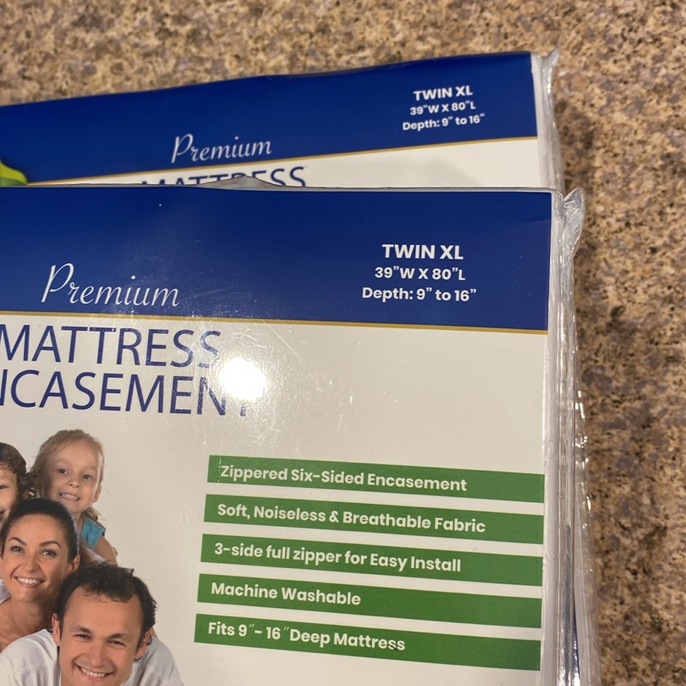 NIP 2 Four Seasons Premium Mattress Encasements Twin XL 39”Wx80”L Split King - Picture 8 of 12